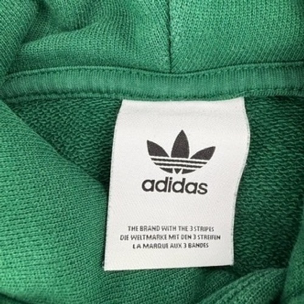 Adidas Originals Trefoil Pullover Hoodie Green Cotton Sweatshirt Mens Small - Picture 5 of 9